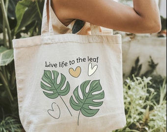 Monstera Tote bag, Plant Tote bag, Plant Gift, Plant Lover Gift, gift for her, gift for friend, plant lover, gifts for mom, mothers day gift