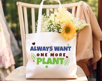 Wil altijd nog een plant Tote Bag, Plant Lover Gift, Tuinieren draagtas, tuincadeau, cadeau voor haar, cadeau voor hem, cadeau voor vriend