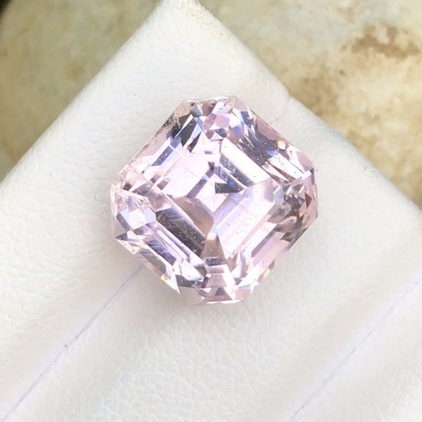 8.3 CTS Asscher Cut Beautiful Light Pink Kunzite From Afghanistan