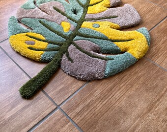 Tapis tufting monstera rug