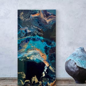 Tranquil Wall Art - Contemporary Abstract Painting - &quot;Peace and Tranquility&quot;, 12&quot; x 24&quot; Canvas