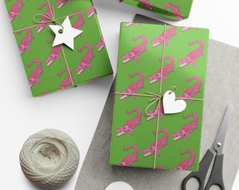 Colorful Pink Alligator Gift Wrap: Party & Holiday Paper