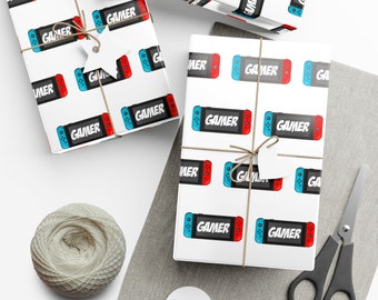 Gamer Birthday Gift Wrap Paper: Video Game Controller Design