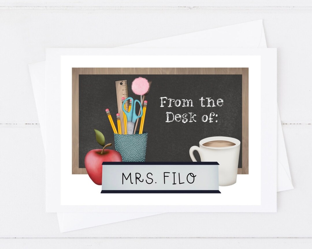 Teacher Note Card Set of 10 | Folded Blank Cards With Envelopes ...