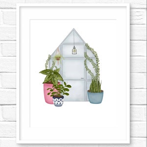 PRINTABLE Greenhouse | Digital Download | Instant Download | Gardening Wall Art | Art Print | Plant Lady Gifts