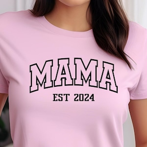 Mama Est 2024 T-shirt, New Mom Gift, Pregnancy Announcement Tee, New Mommy Shirt, Pregnancy Reveal Gift, Mothers Day Shirt, Gift For Wife