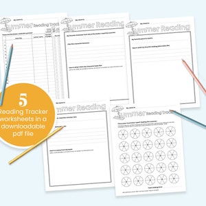 Summer Reading Tracker | Reading Log | Activity page | Digital download | Printable