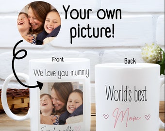 Personalized Mom Mug with photo and names, Mom Birthday custom gift, Mothers Day Mug, Present for Mom from Kids, Custom Photo Coffee Mug