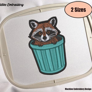 Racoon Embroidery Design for 4x4 Hoops, 2 Sizes, Instant Download
