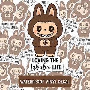 Labubu Inspired Waterproof Vinyl Decal Sticker | Monster Pop Mart Cute Sticker | Labubu Life