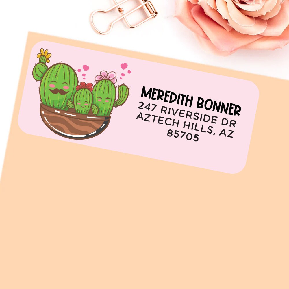 Cactus Address Labels | Personalized Return Address Labels | Cute