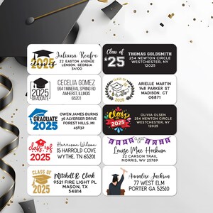 Custom Graduation Stickers / Class of 2025 Address Labels / Custom Grad Stickers / Custom Labels /Mailing Labels for Announcements Invites