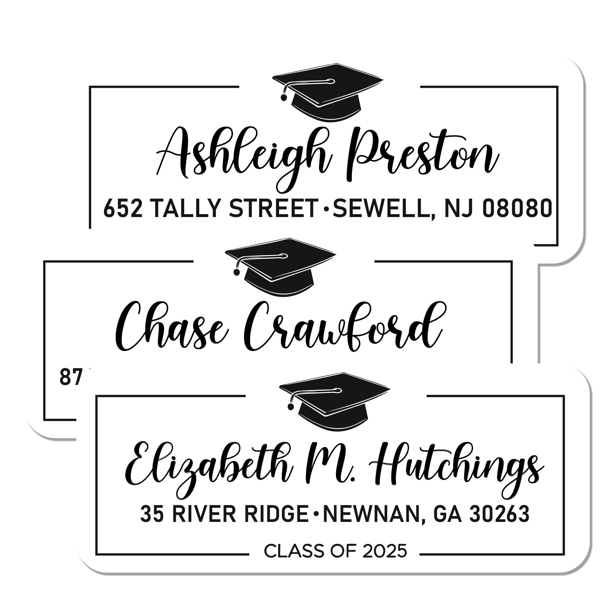 Graduation Address Labels | Personalized Class of 2025 Return Mailing ...