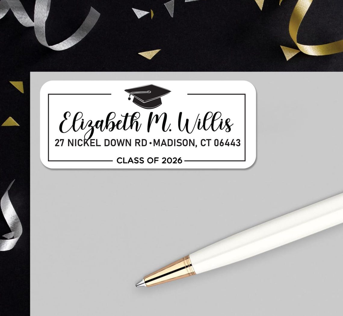Graduation Music Address Labels Personalized Graduation Address Labels, Class of 2026 Return Address ...