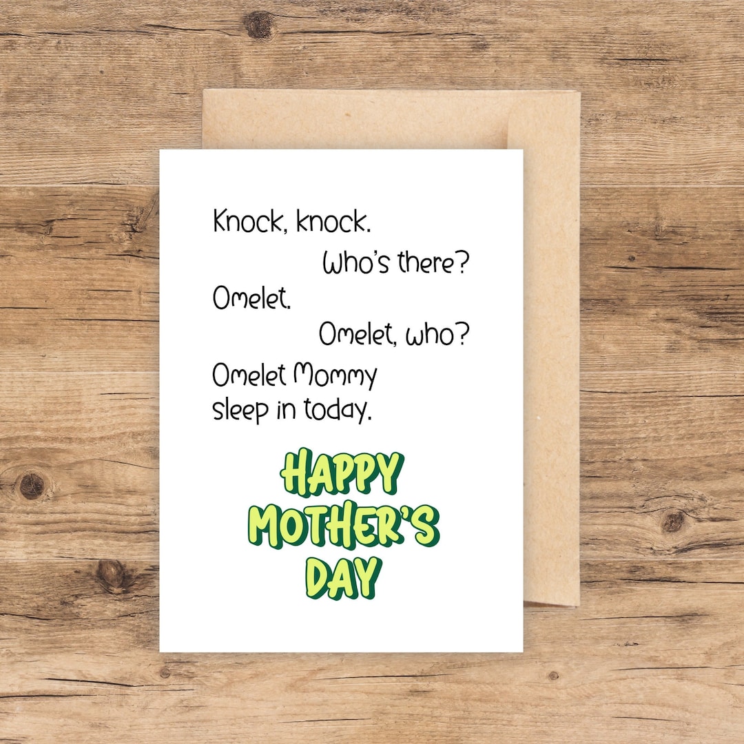 Knock Knock Mother's Day Greeting Card, Mom Day Card, Cute Card, Funny ...