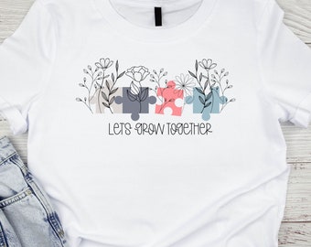 Autismmedvetenhetssvg, autismläraresvg, låt oss växa tillsammanssvg, autismmammasvg, autism-t-shirtsvg, autismcitatsvg