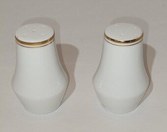 Vintage Regency Gold patterned Porcelain Salt and Pepper Shaker Set