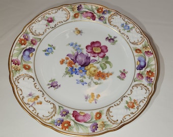 Vintage Schumann Germany Empress - Dresden Flowers Salad Plate