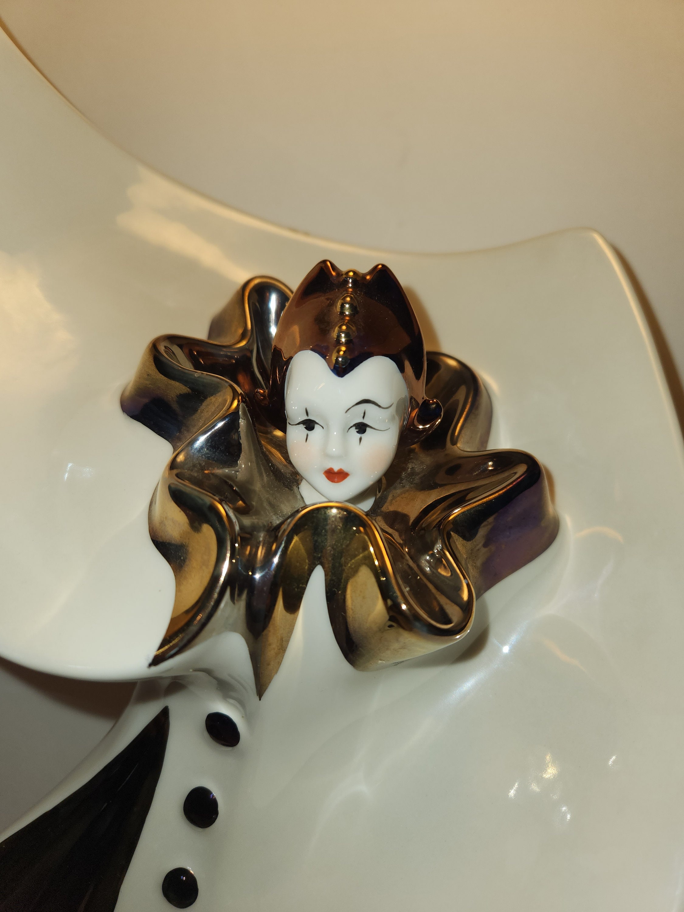 Rare Vintage Galos Porcelana Porcelain Clown Figurine With