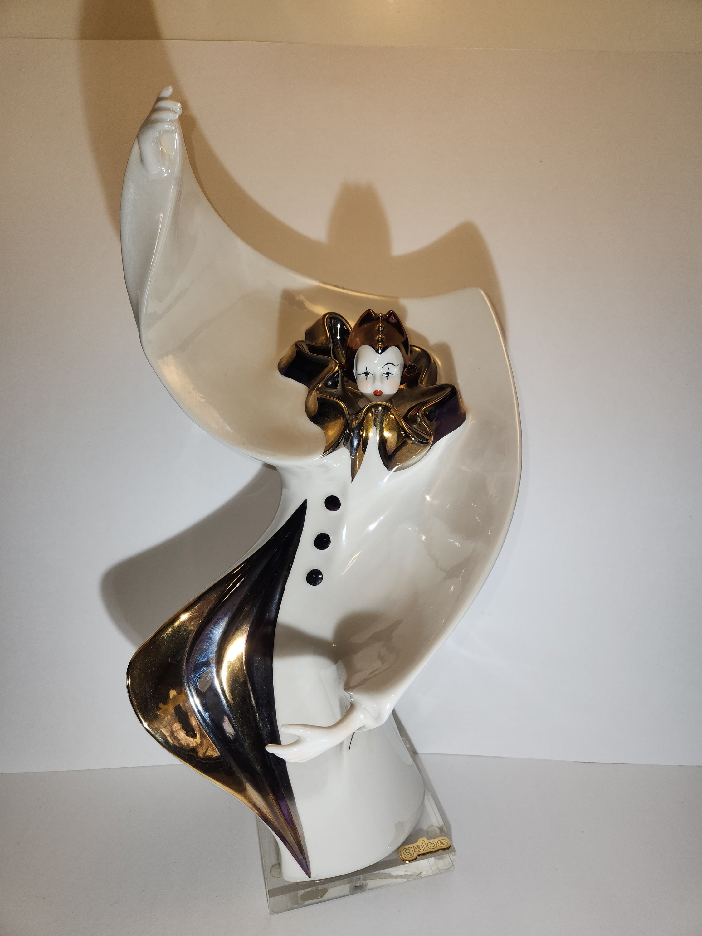 Rare Vintage Galos Porcelana Porcelain Clown Figurine With