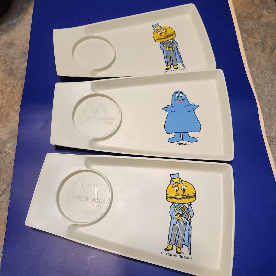Mcdonald's Collectible Snack Trays - 1 Grimace and 2 Mayor Mccheese ...