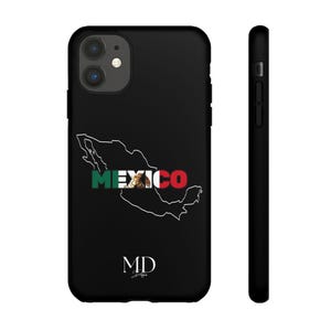 Phone Case, Mexico Outline Tough Case - Protective Cover, Mexican Flag Gift, Traveler Souvenir, Unbreakable Shell, Customizable Design