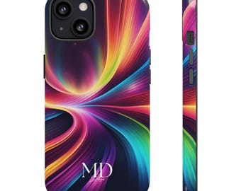 Funda para teléfono con líneas de arcoíris: iPhone 16, 15, 14, 13, 12, 11, X / Samsung Galaxy S24, S23, S22, S21, S20 / Google Pixel