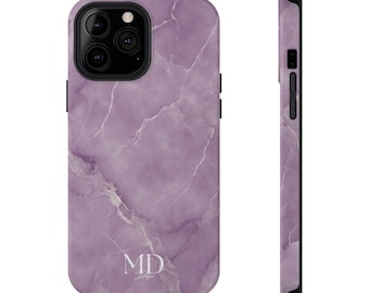 Estuches resistentes a impactos, estuche para teléfono de mármol violeta claro, funda protectora para teléfono, accesorios elegantes para teléfonos inteligentes, estuche con patrón de mármol único,