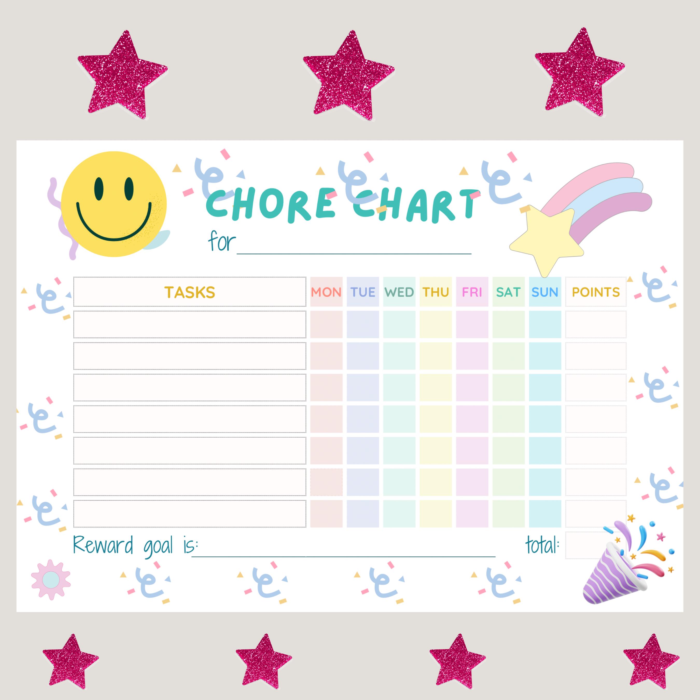Printable Children’s Chore Chart for Kids | Fun and Colorful Weekly ...