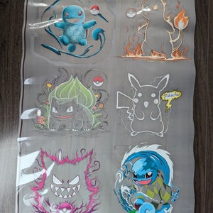 Pre-Ganged DTF Transfer Gang Sheet of Pokemon, Ultra Soft High Quality Transfers!