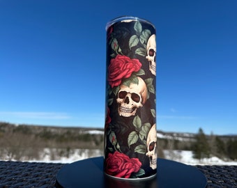 Red Roses & Skulls 20oz Drink Tumbler