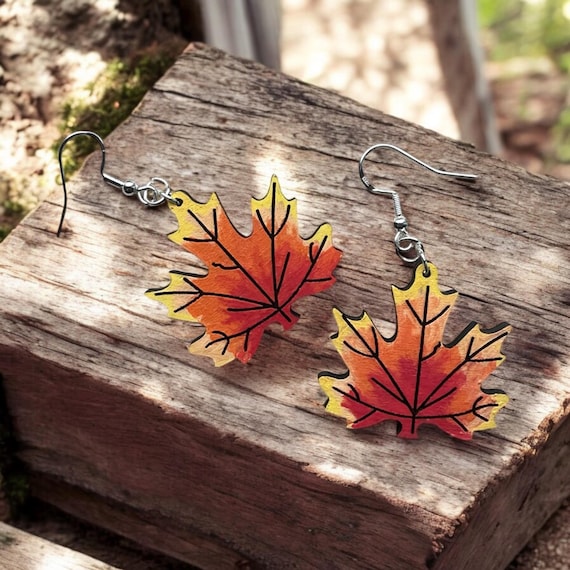 19 Fall Earrings With Leaves, Acorns and Pumpkins 10 Vermont Maple Leaves
