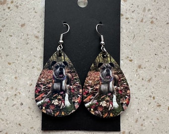 Custom Photo Earrings, Unique Tear Drop Photo/Design Earrings - Photo, Text, Logo or Artwork Earrings