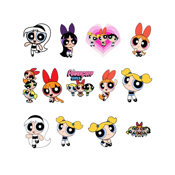 Power Puff Svg Bundle, Power Girls svg, Power Girls clipart, Girls Vector, Instand Download