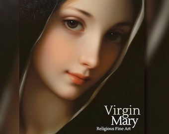 Virgin Mary Portrait: Christian Devotional Fine Art Poster (Digital Download)
