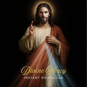 Divina Misericordia Jesucristo Jesús confío en Ti Cristiano Católico Devocional Arte de pared religioso Póster religioso Iglesia inspirado Orar