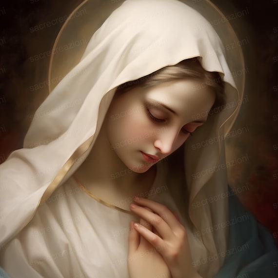 聖母マリアのアートプリント：カトリックのキリスト教アイコン