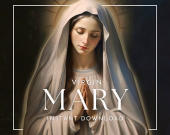 Virgin Mary Painting: Religious Christian Art (Digital Download)