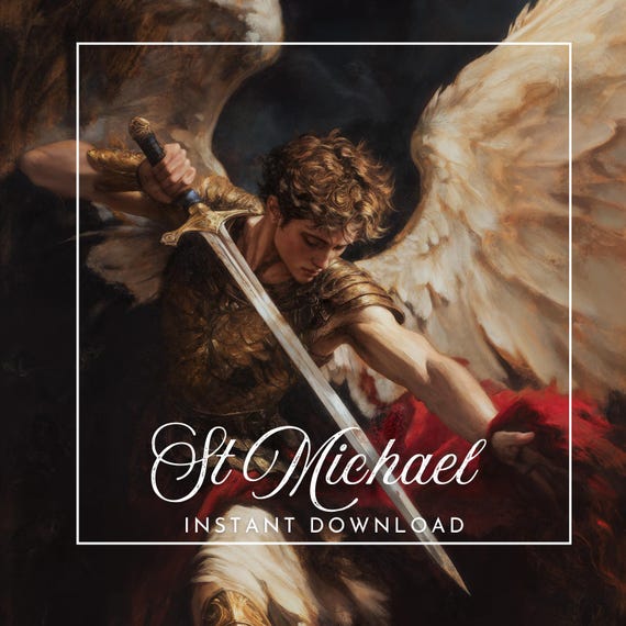 聖ミカエル大天使アートプリント：カトリッククリスチャンギフト