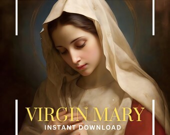Virgin Mary Art Print: Catholic Madonna Icon (Digital Download)