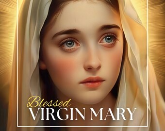 Virgin Mary Art Print: Christian Catholic Devotional Artwork (Digital Download)