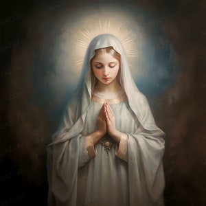 Virgin Mary Art Print: Catholic Sacred Home Decor (Digital Download)