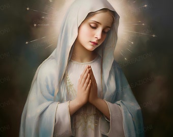 Virgin Mary Art Print: Madonna Religious Painting (Digital Download)
