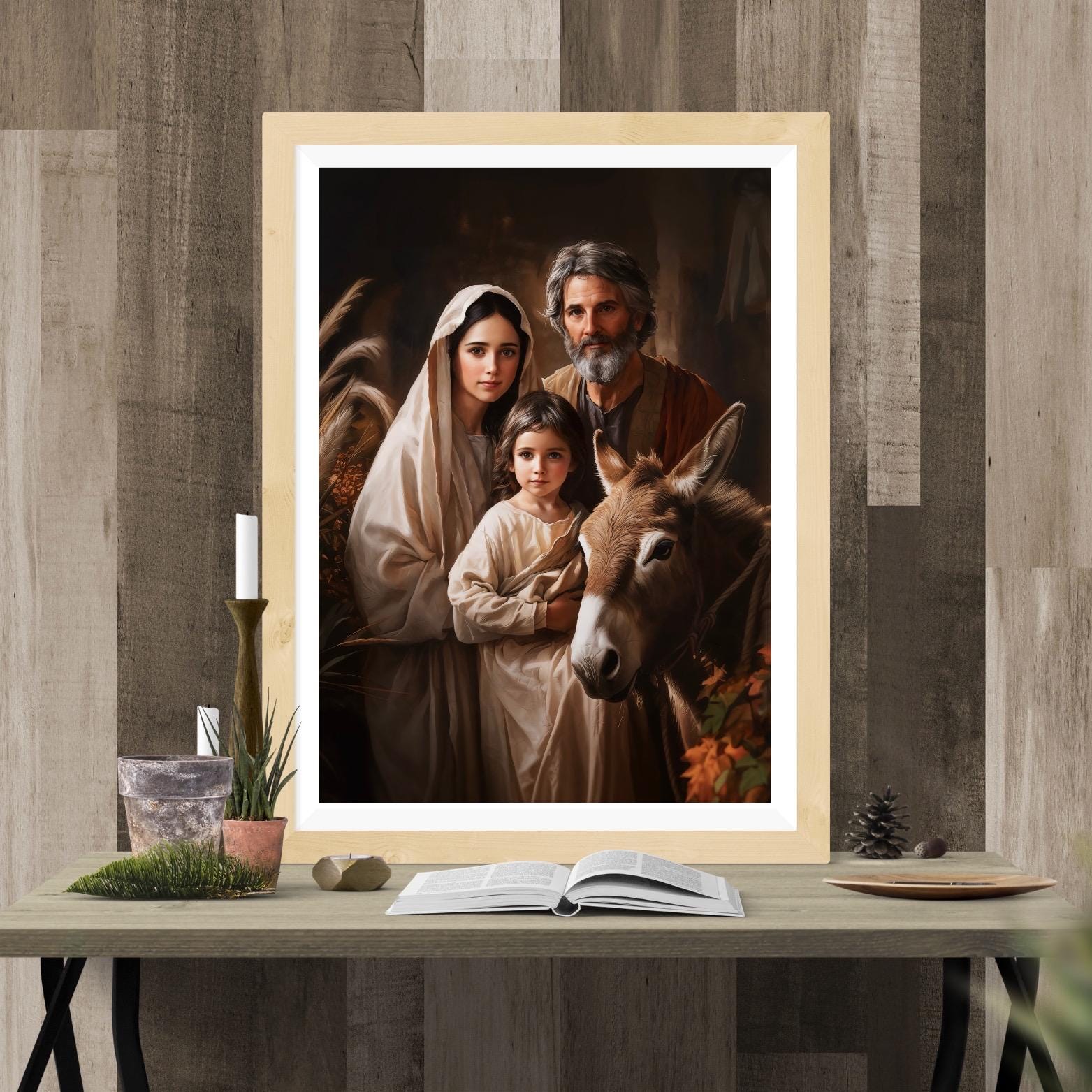 聖家族イエス、マリア、ヨセフ、キリスト教カトリックの信仰的なアート