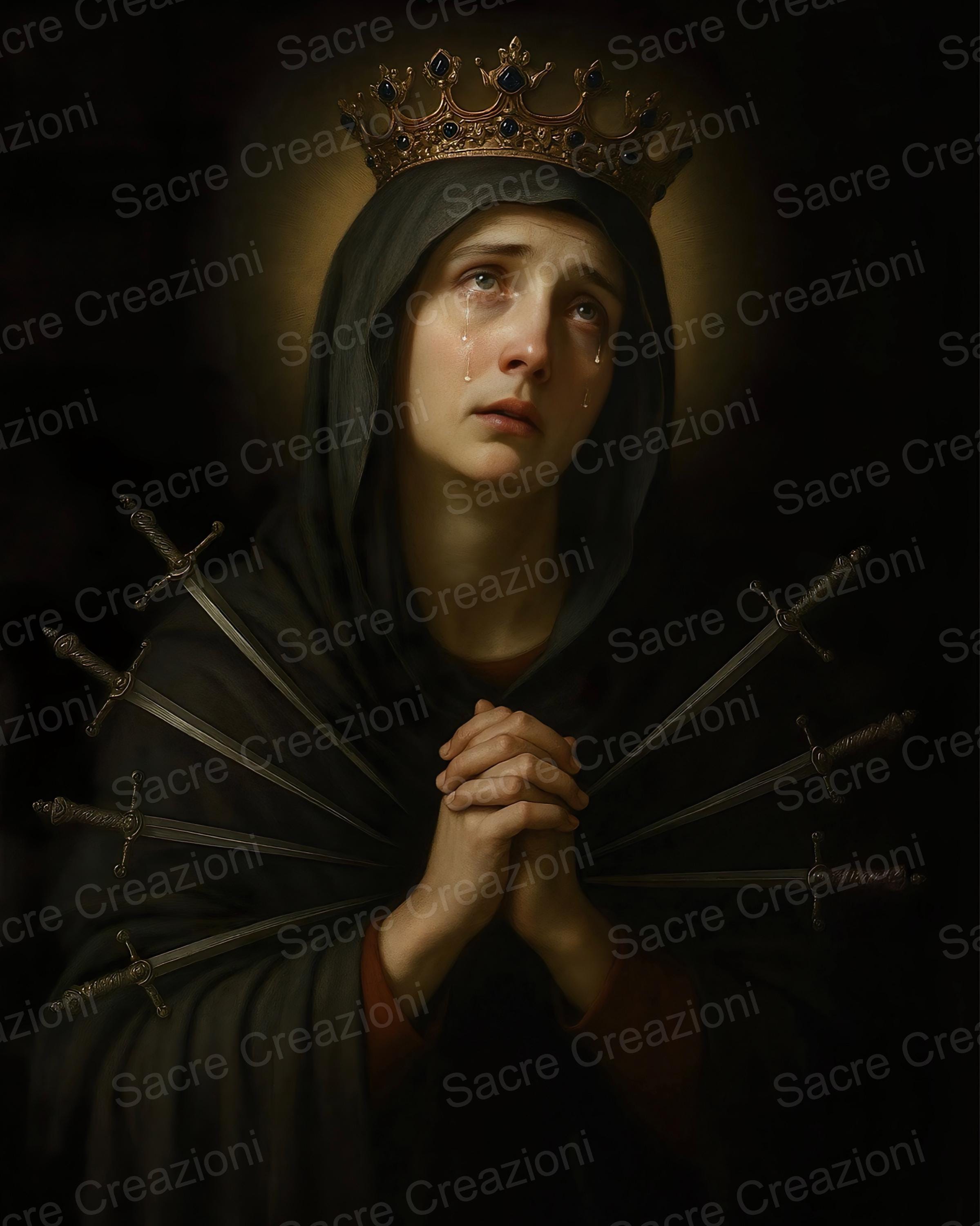 Our Lady of Sorrows Wall Art Decor Catholic Virgin Mary Print Digital ...