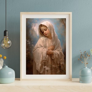 Child Virgin Mary Printable Art Christian Catholic Devotional Artwork ...