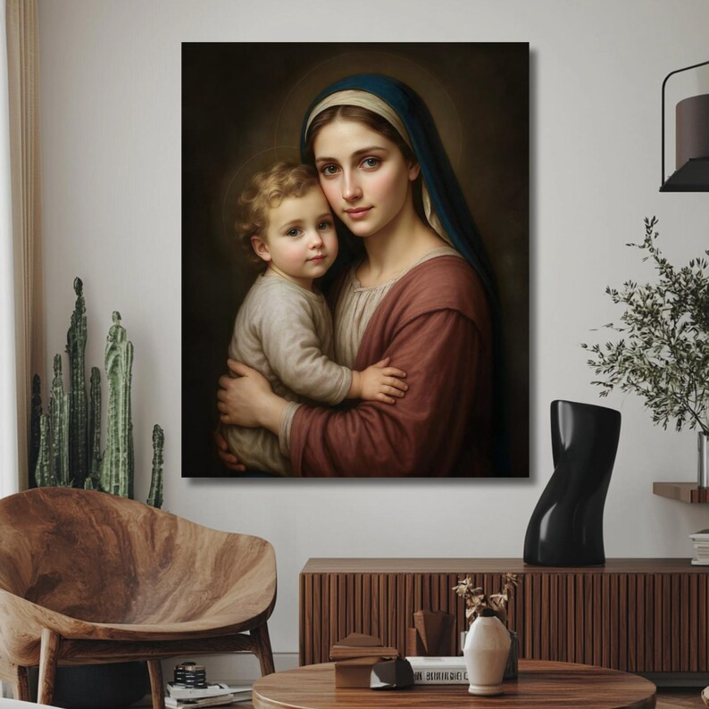 Virgin Mary and the Child Jesus Christian Catholic Fine Art Devotional ...