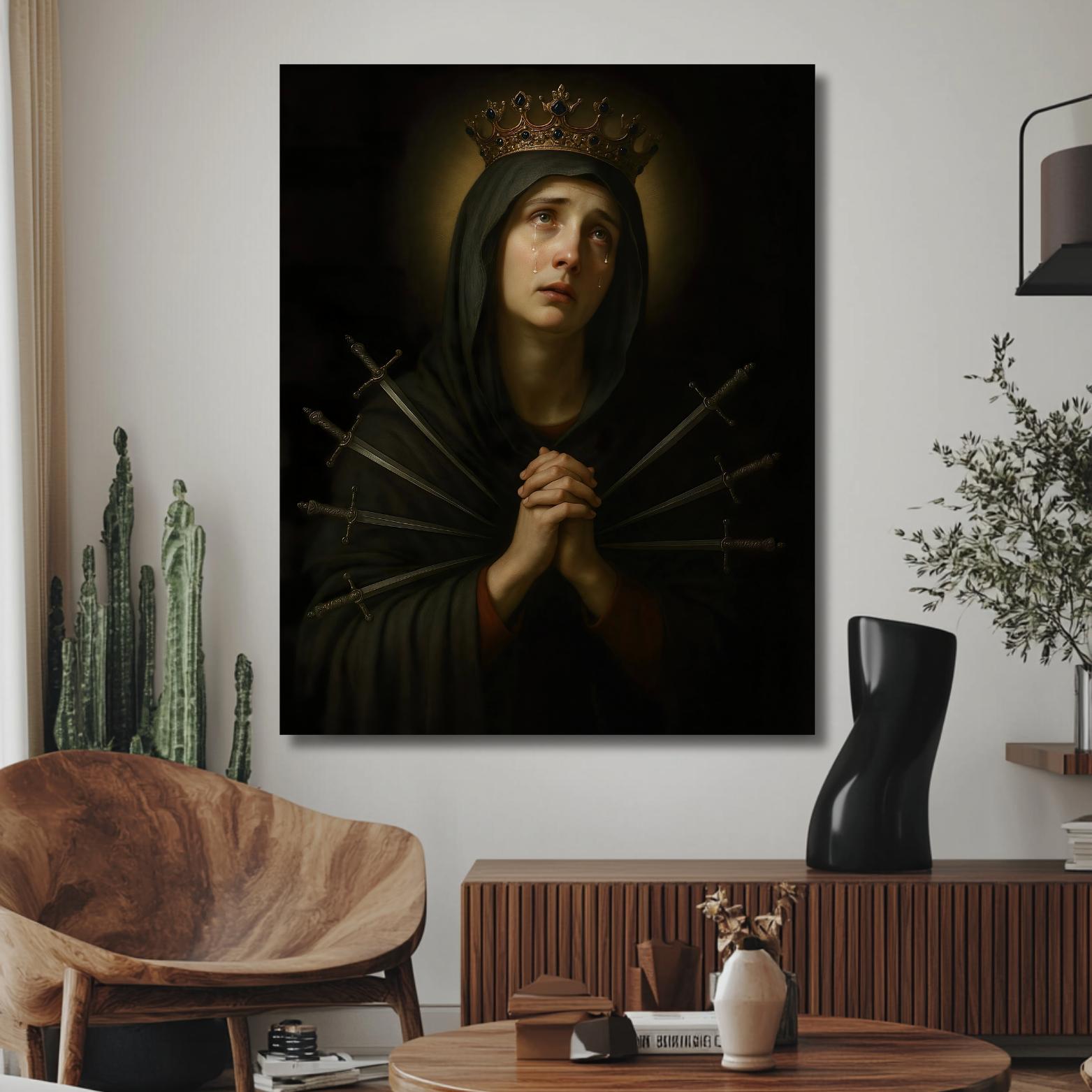 Our Lady of Sorrows Wall Art Decor Catholic Virgin Mary Print Digital ...