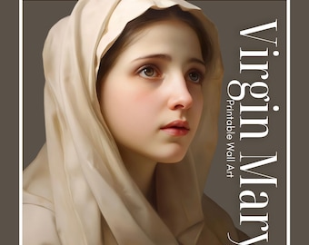 Virgin Mary Portrait: Christian Catholic Icon Art (Digital Download)