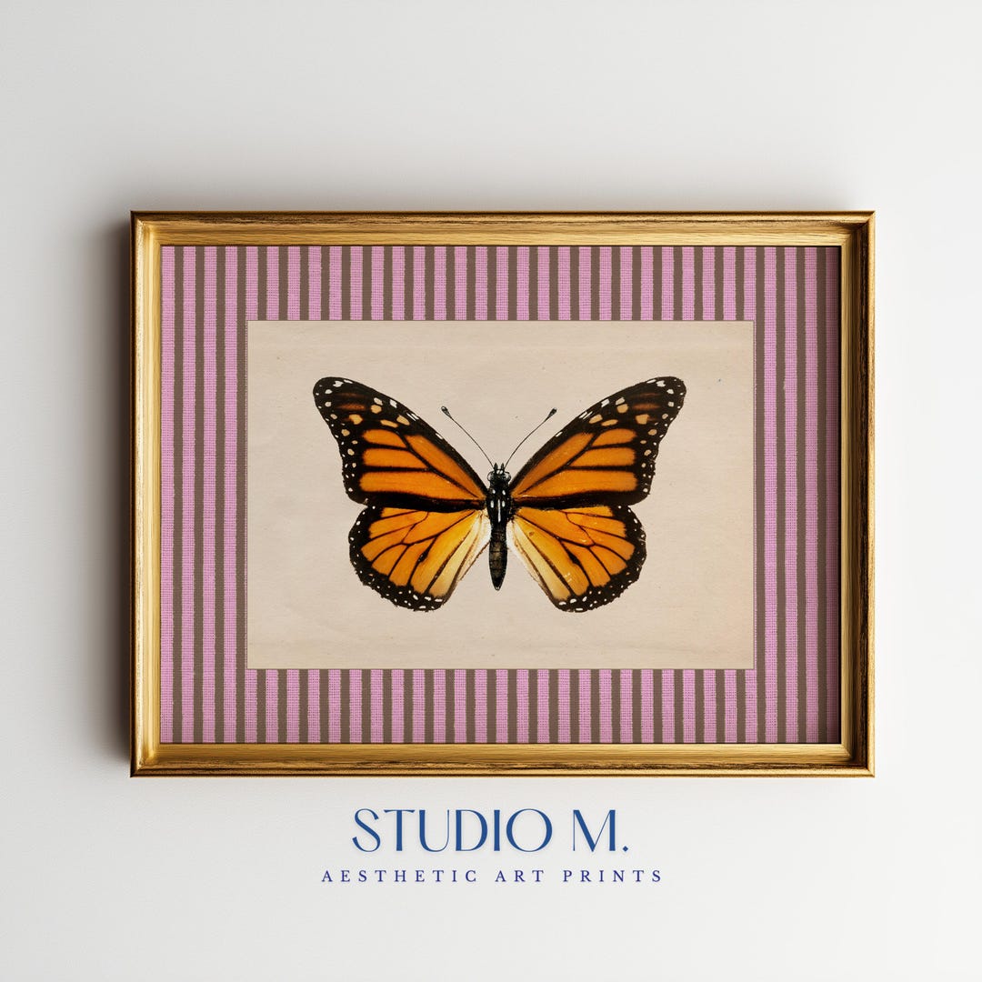 Vintage Monarch Butterfly Print | Antique Natural History Butterfly Art ...